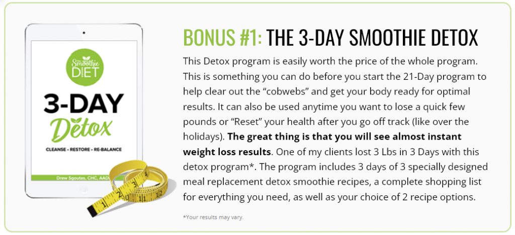 21 day smoothie diet bonus 1