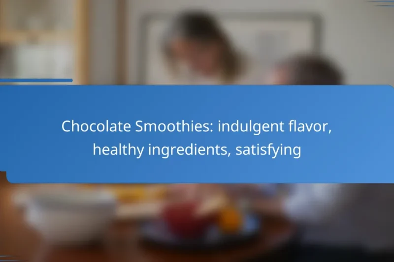 Chocolate Smoothies: indulgent flavor, healthy ingredients, satisfying