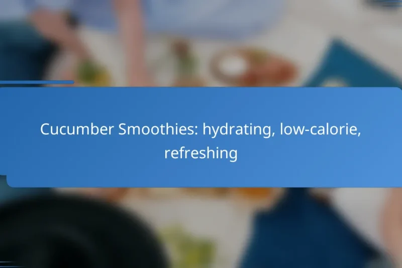 Cucumber Smoothies: hydrating, low-calorie, refreshing