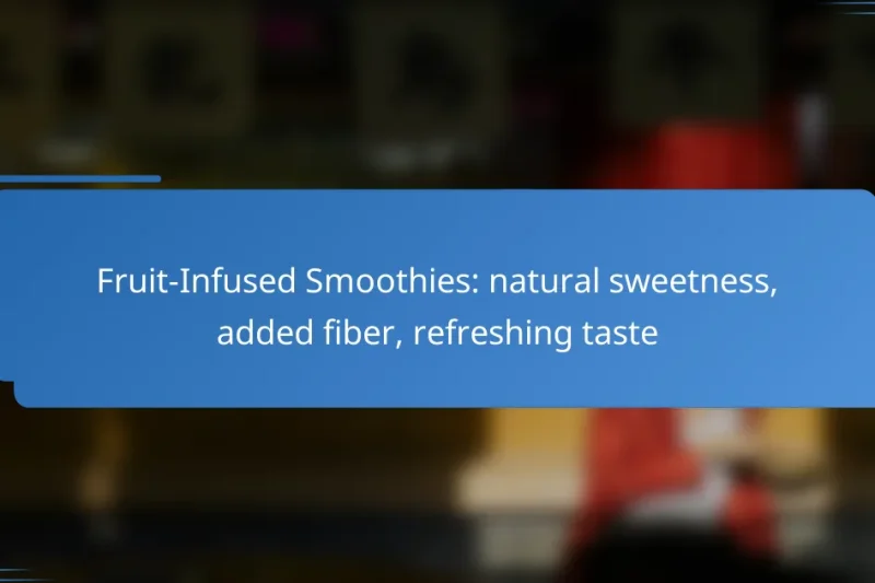 Fruit-Infused Smoothies: natural sweetness, added fiber, refreshing taste
