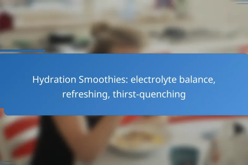 Hydration Smoothies: electrolyte balance, refreshing, thirst-quenching