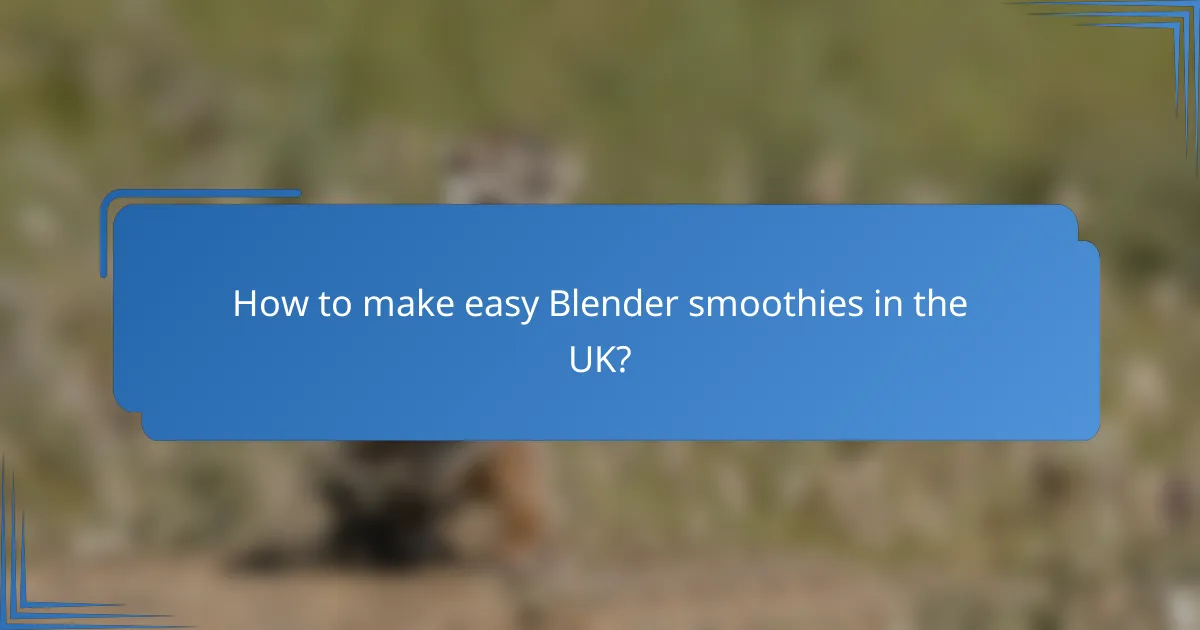 How to make easy Blender smoothies in the UK?