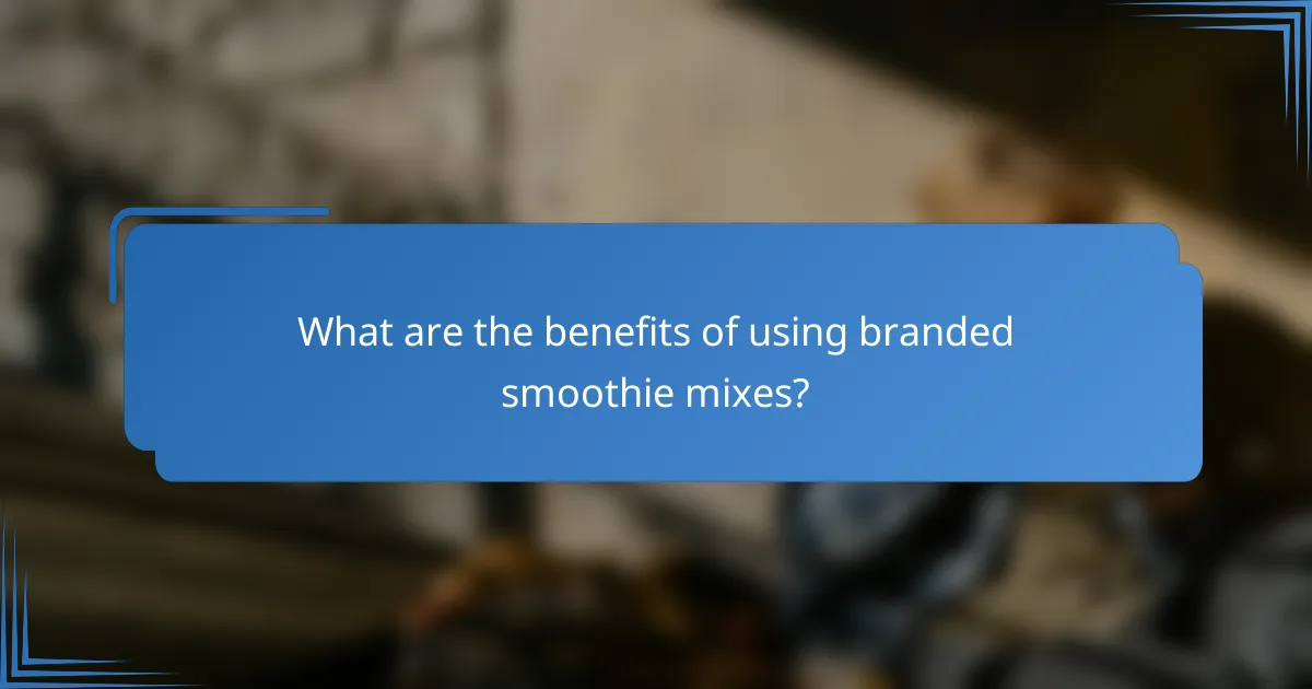 What are the benefits of using branded smoothie mixes?