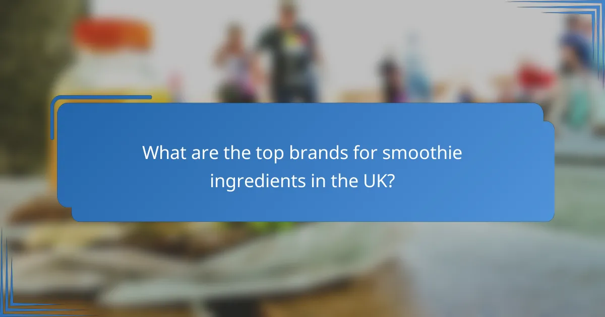 What are the top brands for smoothie ingredients in the UK?